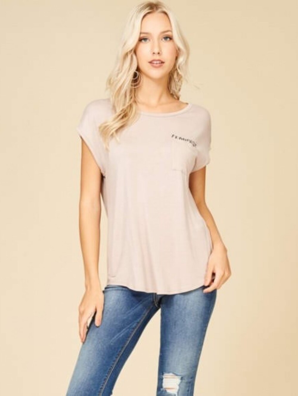NWOT Boutique FEMINIST Graphic Tee Relaxed Fit Pocket Tshirt Small & Large